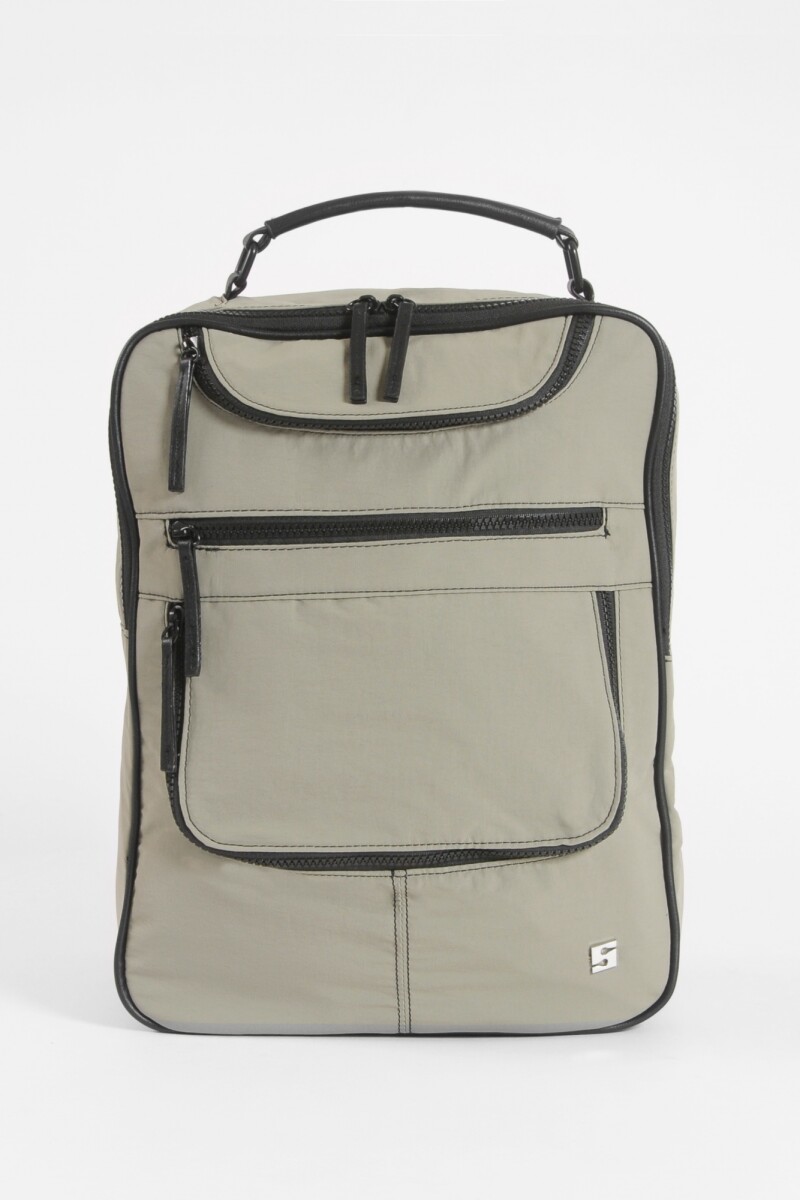 Mochila porta laptop cierres verde