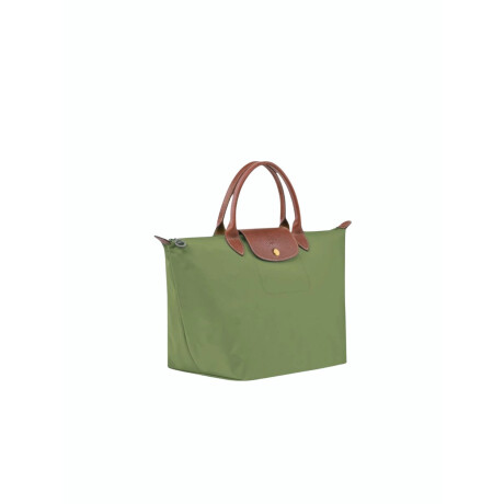 Longchamp -Cartera Longchamp plegable de nylon con cierre y asa corta, Le pliage M Verde