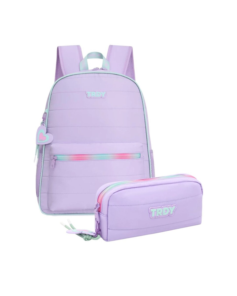 Mochila Rainbow + cartuchera - Lila 