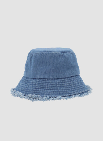 Gorro pescador denim flecos Gris