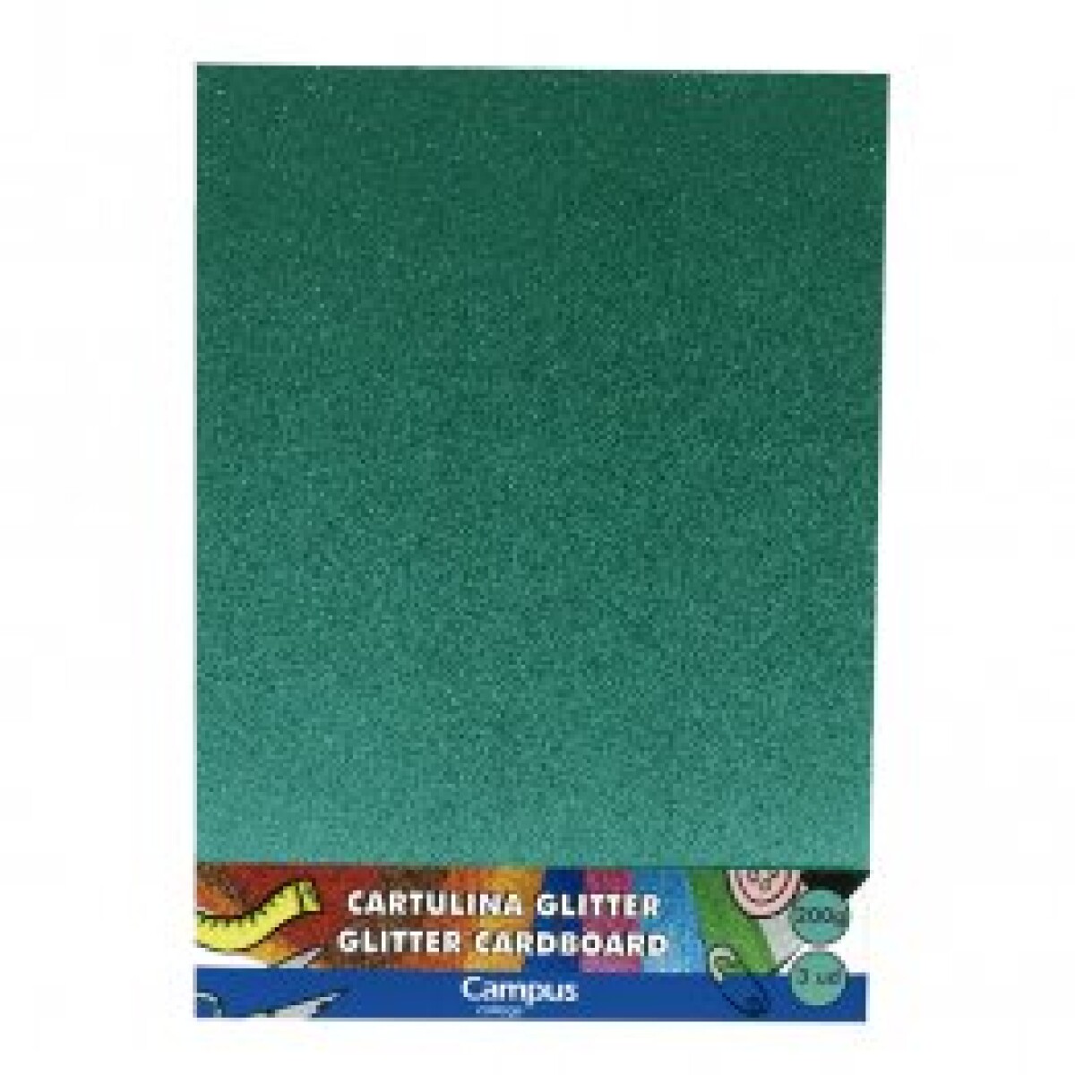 Cartulina Campus A4 con Brillo x3 - Turquesa 