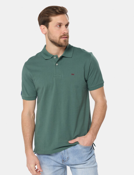 REMERA POLO LISA PIQUÉ Verde Oscuro
