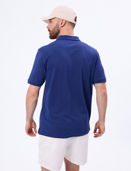 Remera m/c lisa pique azul