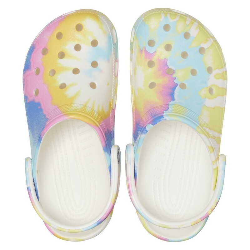 Crocs Classic Tie-Dye Graphic Blanco