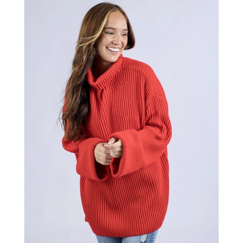 Buzo de dama cuello tortuga Oversize UFO Linda Rojo Buzo de dama cuello tortuga Oversize UFO Linda Rojo