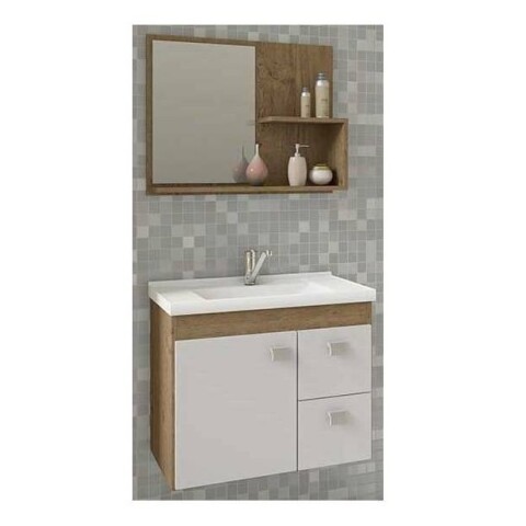 Mueble Para Baño Mgm Móveis Kit Hortencia Con Bacha Color Blanco Y Mueble Roble/blanco Mueble Para Baño Mgm Móveis Kit Hortencia Con Bacha Color Blanco Y Mueble Roble/blanco