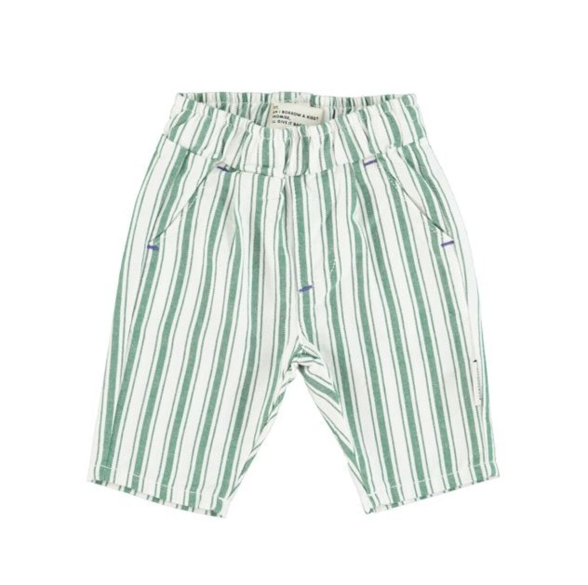 Pantalon Blanco Con Rayas Grandes Verdes 4 Años 