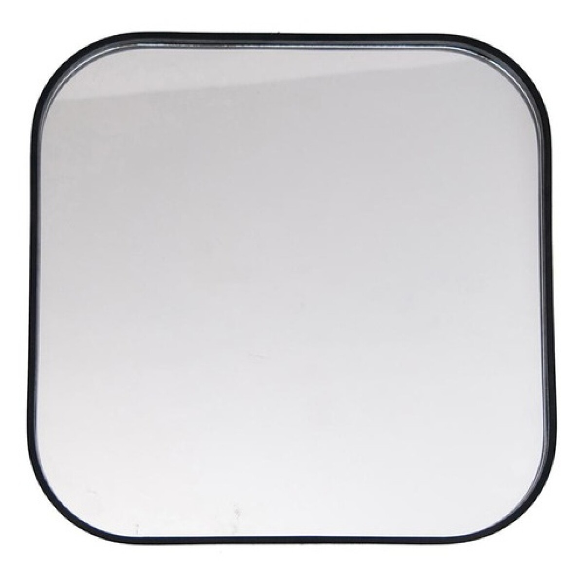 Espejo cuadrado Selecta de metal negro con bordes redondeados 40x40cm 