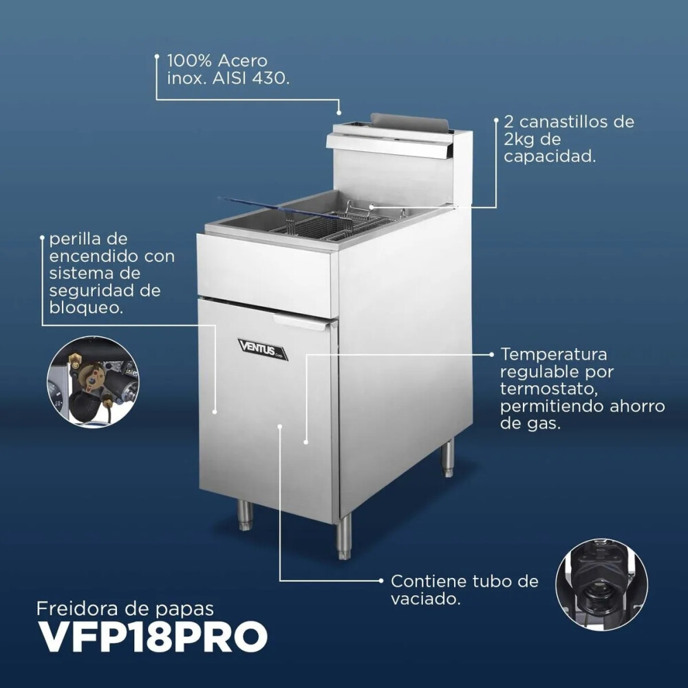 Fritador Super Gas de Pie 24 Litros 2 Canastos Fritador Super Gas de Pie 24 Litros 2 Canastos