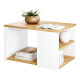Mesa Ratona Nórdica De Living 3 Estantes Madera Combinada Blanco