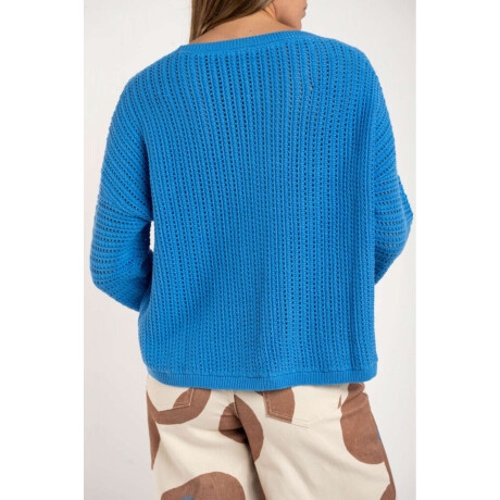Sweater Texturado Lurex Azul