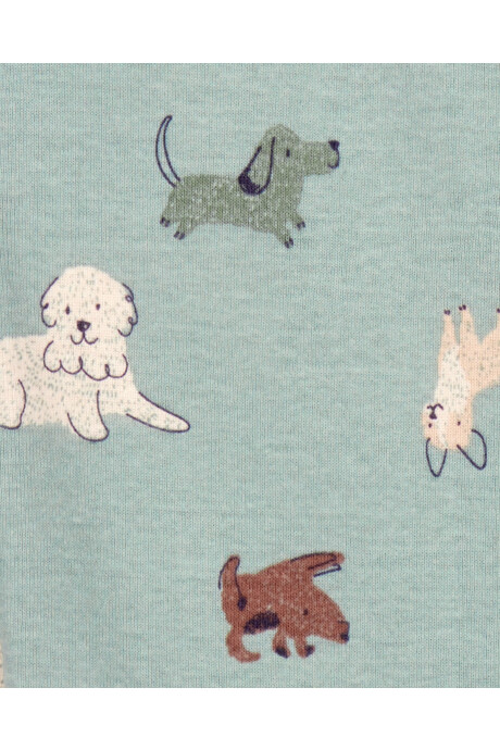 Pijama una pieza de algodón, con pie, diseño perros. Talles 2-5T Sin color