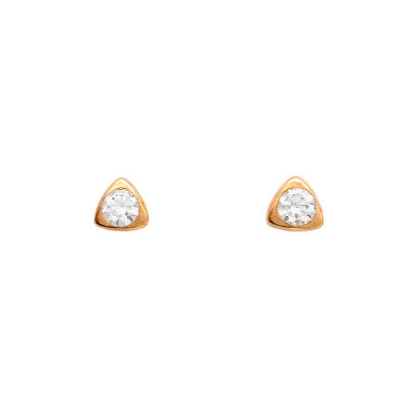 Caravanas Triangulo de luz oro- Oro bajo - Zirconia - CA8113 conpiedra