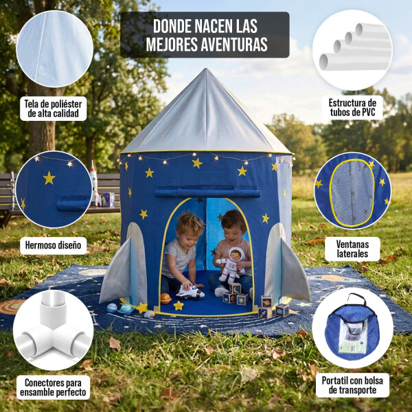 Carpa Casita Infantil Para Niños Casa Tipi Espacio Nave Cohete Espacial Estrellas Imback Color Azul Carpa Casita Infantil Para Niños Casa Tipi Espacio Nave Cohete Espacial Estrellas Imback Color Azul