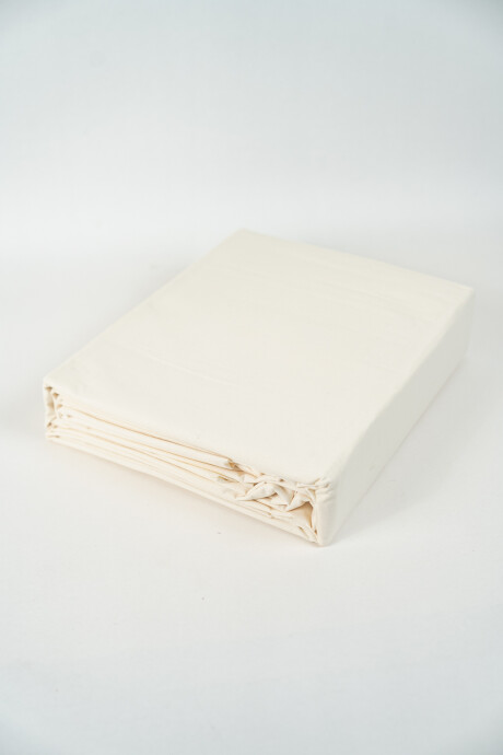 Sábanas 2 Plazas Queen 144 Hilos Liso Crema