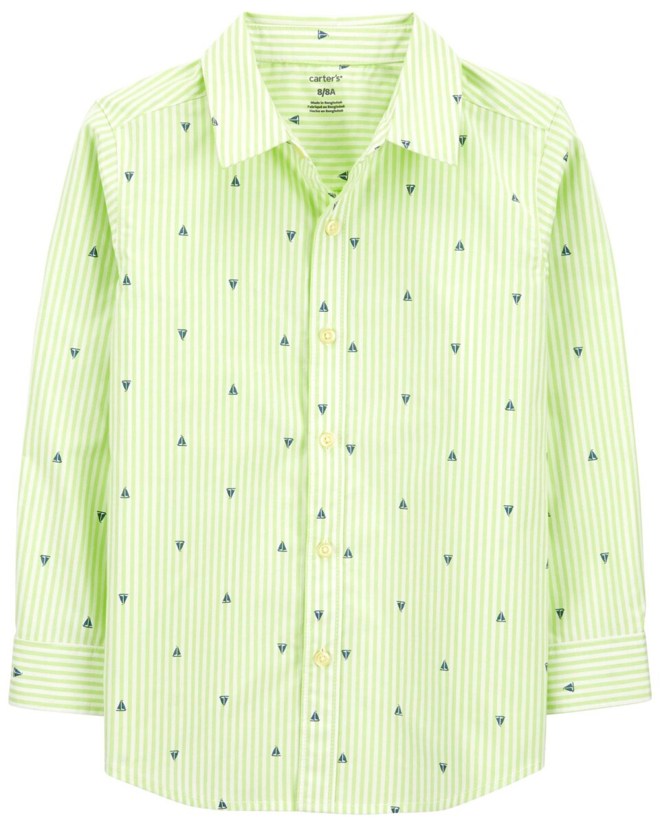 Camisa de popelina, manga larga diseño veleros 