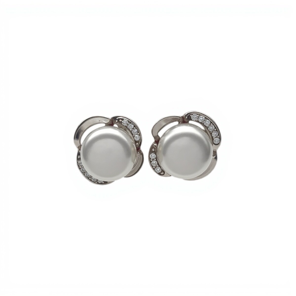 Caravanas Flor Perlas-Plata 925-Con Perla y Zirconia-CA3176 - conperla 