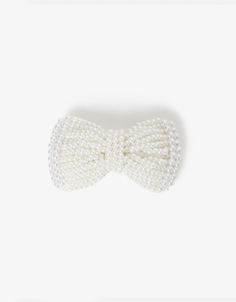 Hebillas Francesas Perla Hebilla Francesa Moño Con Perlas - Blanco Nacarado/perlado