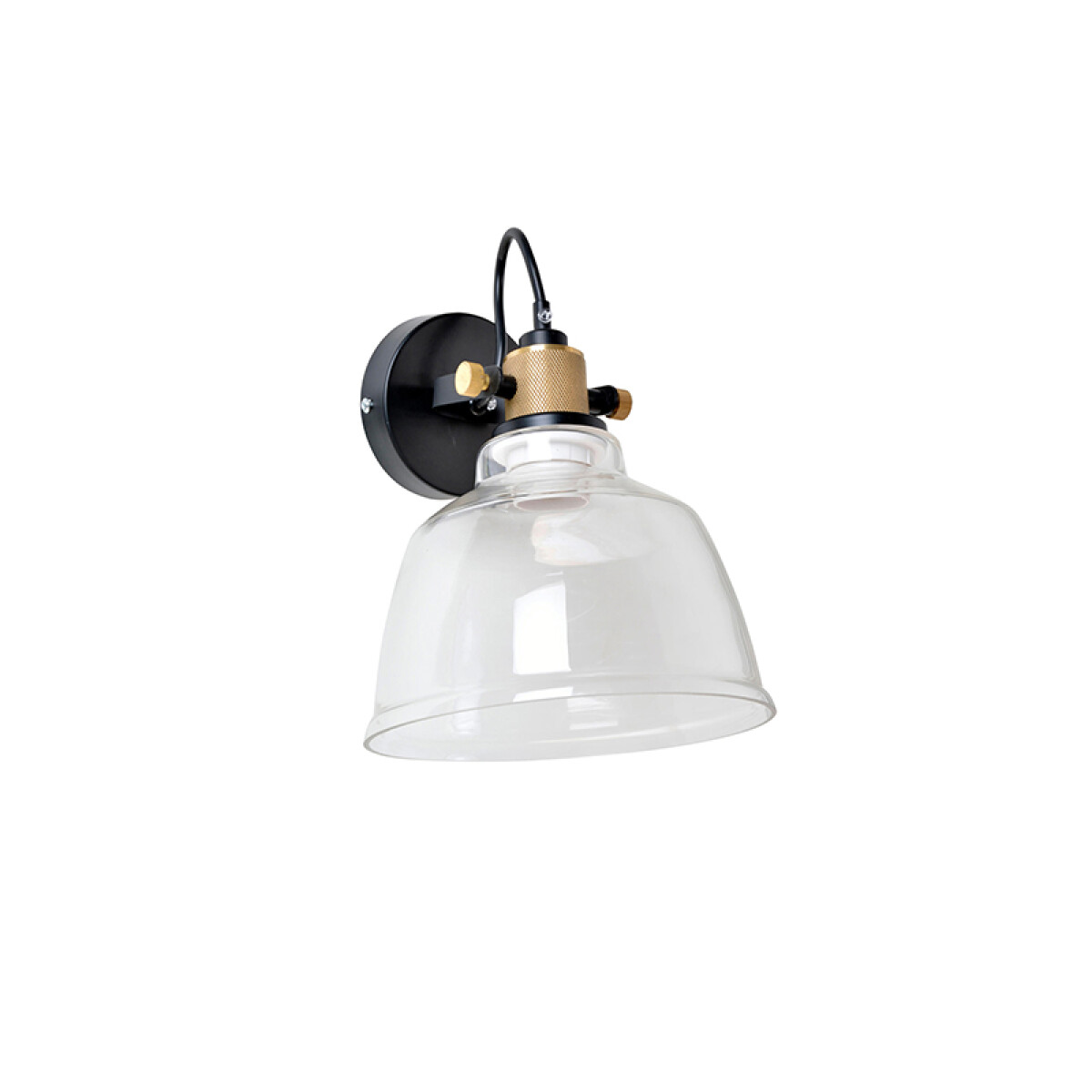 Aplique pared negro c/ tulipa vidrio transpar. E27 - IX9216 