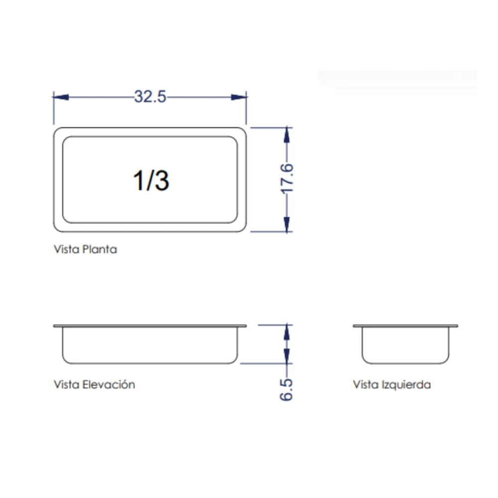 Cuba Gastronómica 1/3 x 6,5 cm Cuba Gastronómica 1/3 x 6,5 cm