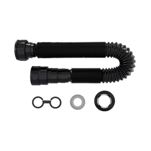 Sifón extensible corrugado negro 110 cm Univ. Blukit Sifón Extensible Corrugado Negro 110 Cm Univ. Blukit