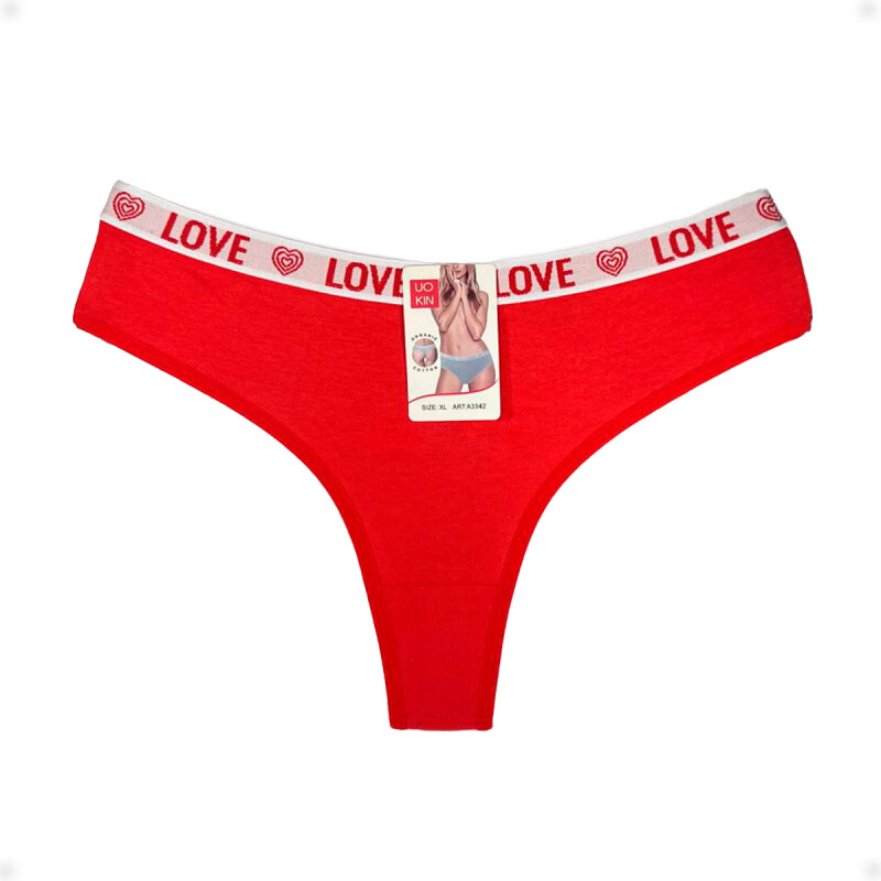 Tanga Colaless Love De Algodón Rojo
