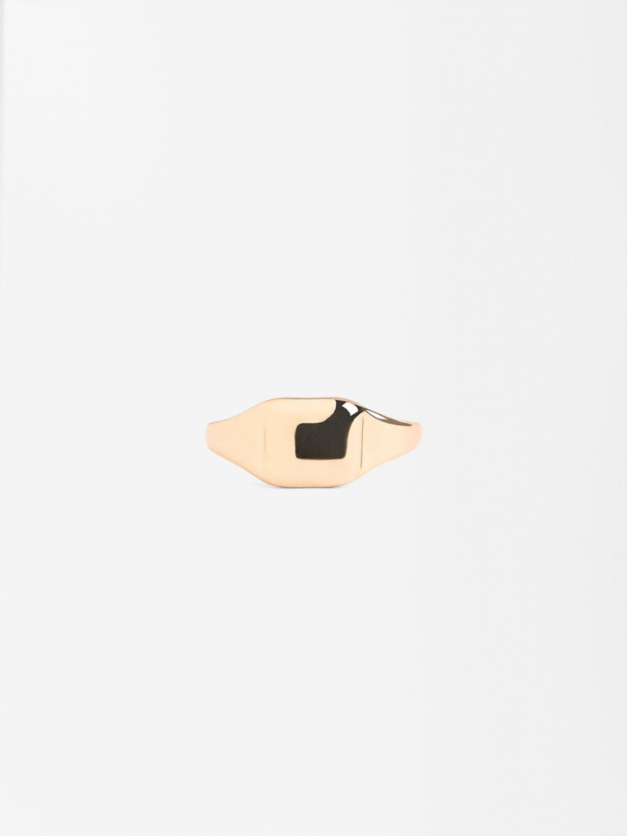 Anillo Cuadrado Convexo dorado