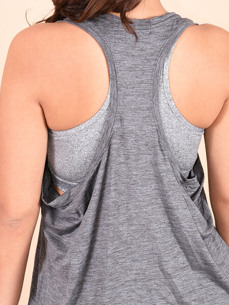 MUSCULOSA FITNESS ZOE GRIS OSCURO