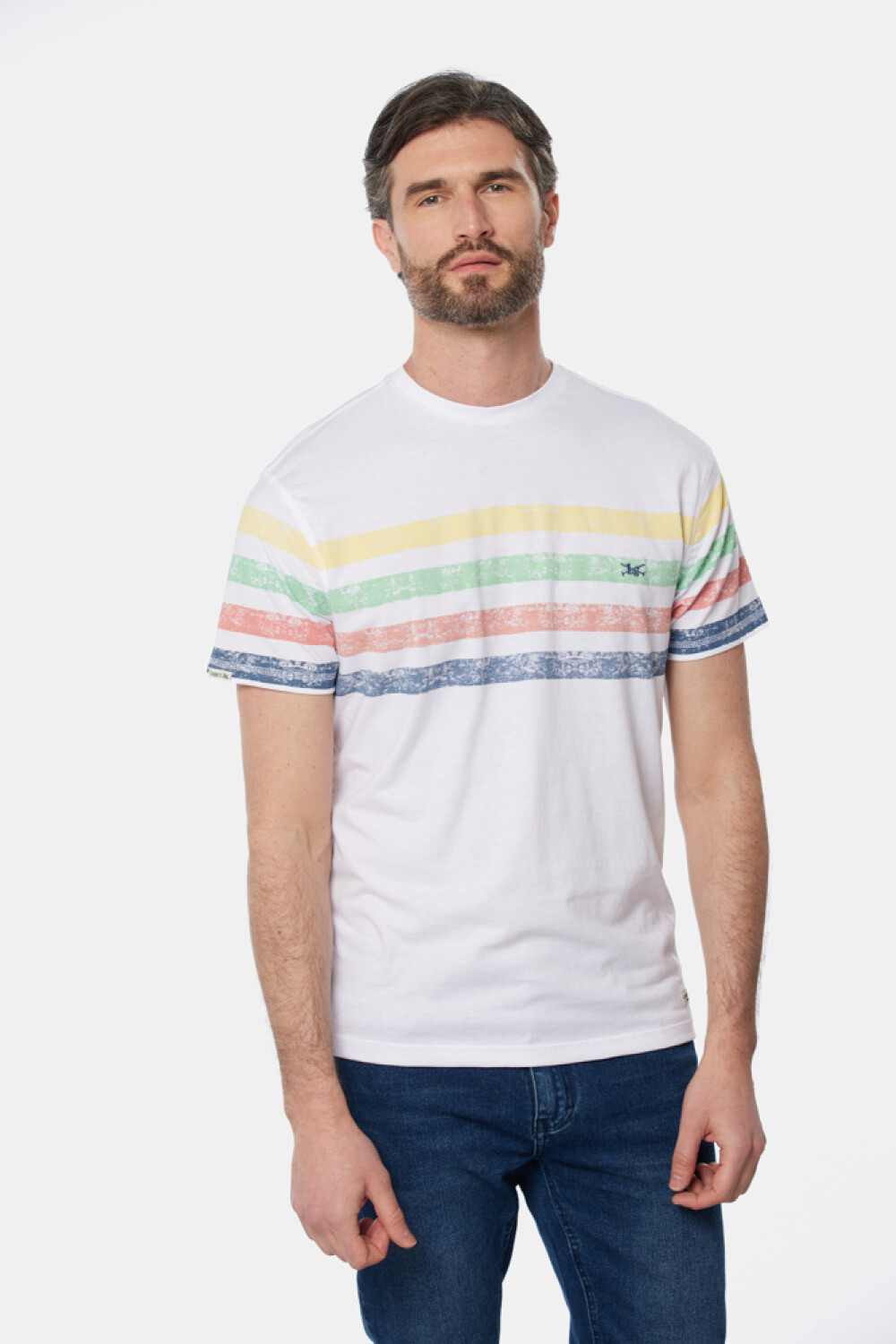 REMERA RAYADA Blanco