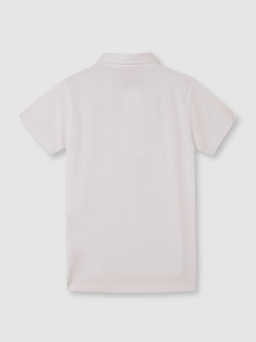 Polo Basico De Pique Blanco