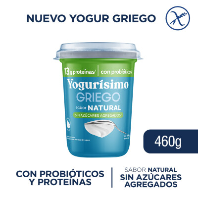 Yogurisimo griego natural sin azucar 460g Yogurisimo Griego Natural S/a