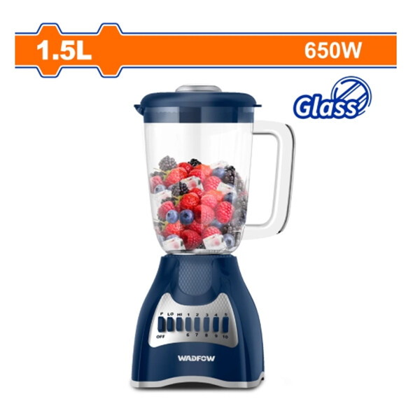 LICUADORA 1.5L 650W JARRA DE VIDRIO 10 VELOCIDADES WADFOW WZZ4511A LICUADORA 1.5L 650W JARRA DE VIDRIO 10 VELOCIDADES WADFOW WZZ4511A