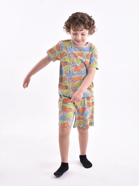 PIJAMA SKATE REMERA + SHORT ESTAMPADO 1