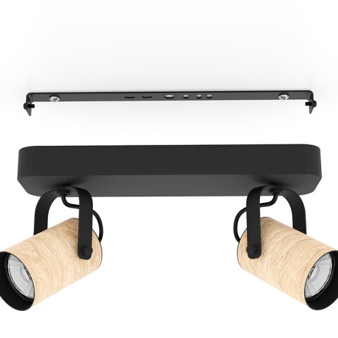 Lámpara de techo pant. simil madera 2xGU10 CAYUCA EG4246