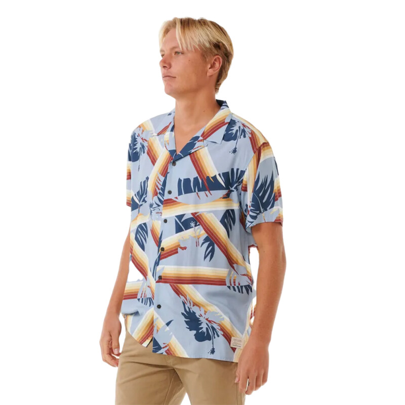 Camisa Rip Curl Surf Revival Hoffman S/S Shirt - Celeste Camisa Rip Curl Surf Revival Hoffman S/S Shirt - Celeste