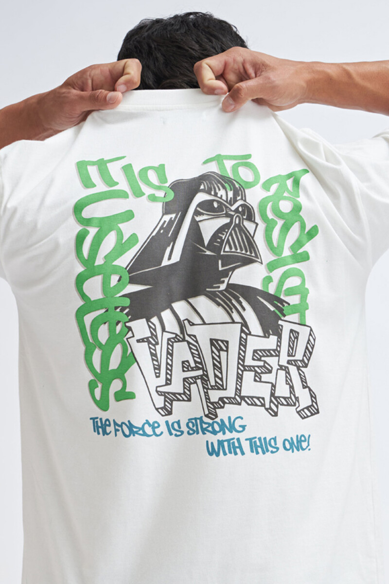 Camiseta manga corta oversize Darth Vader Blanco