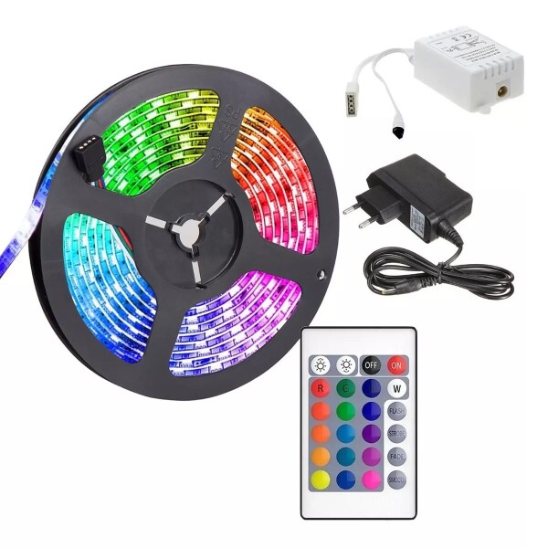 Cinta Luces Led Tira Rgb 5m C/ Transformador + Control Cinta Luces Led Tira Rgb 5m C/ Transformador + Control