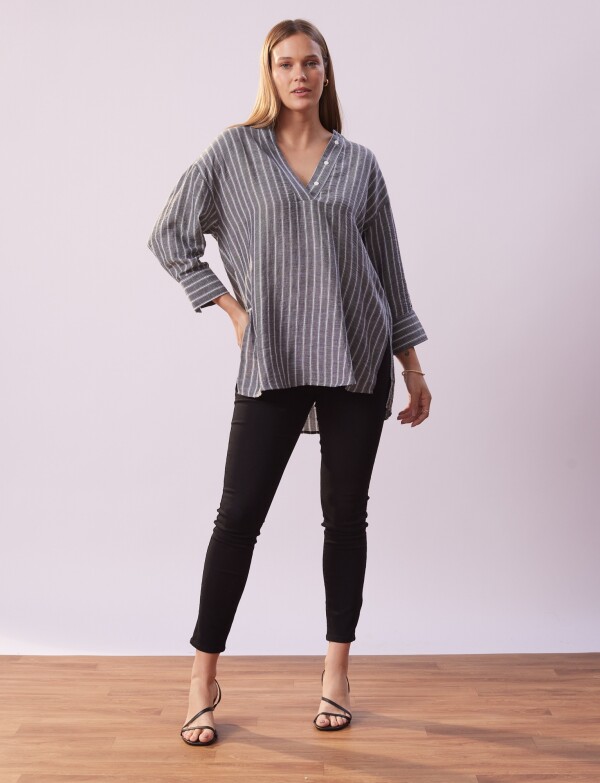 Blusa Holgada Rayas GRIS