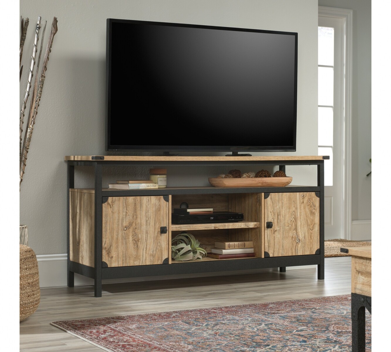 Rack para TV - Sauder - Linea Steel River - Natural 