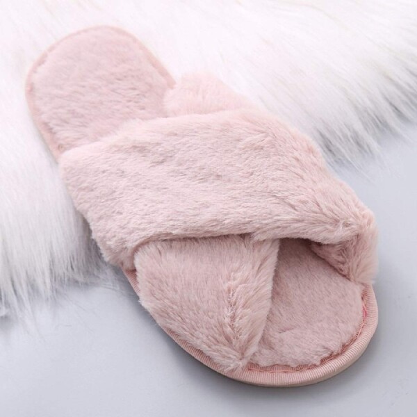 Pantuflas Dama Mujer Moda Lazy Slippers Calentitas Invierno Variante Color Rosa Talla 37