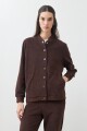 Bomber c/ textura acanalada chocolate