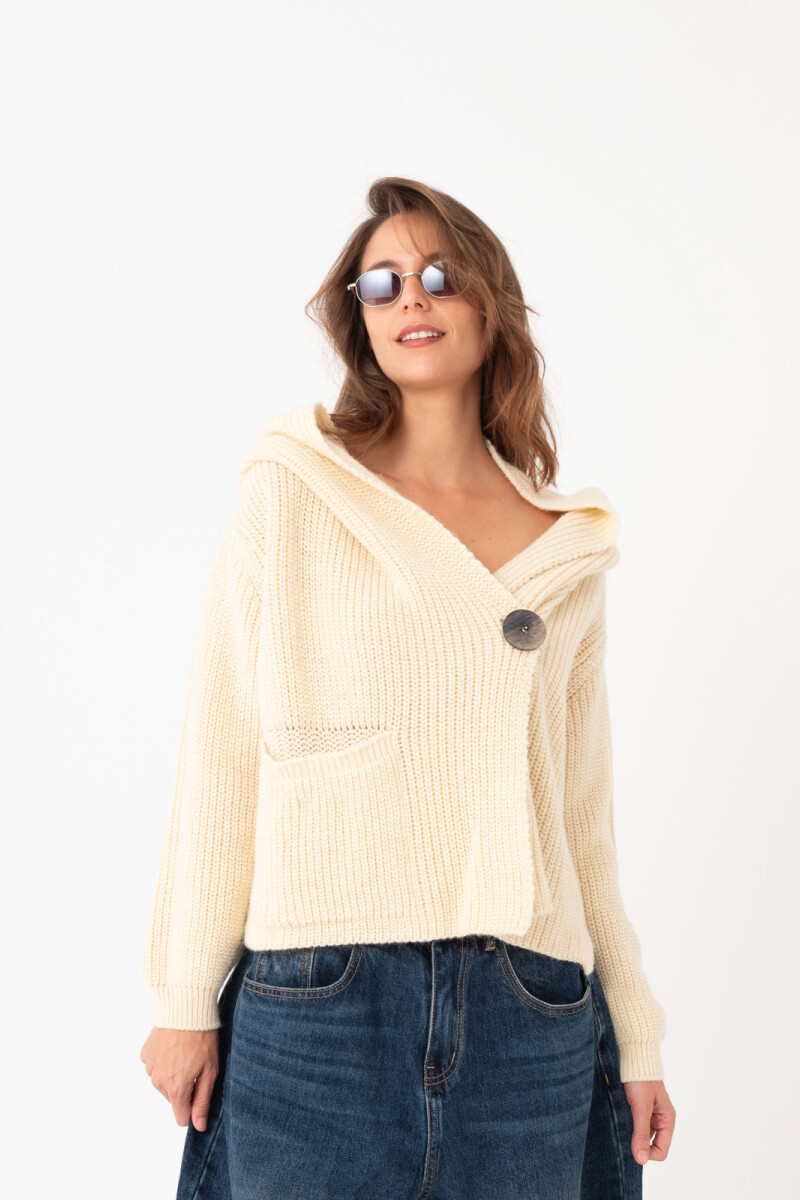 CARDIGAN CAPUCHA Natural