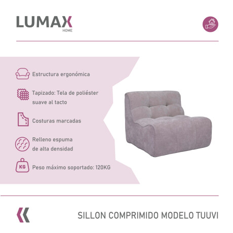 Sillón Sofá Lumax Modelo Tuuvi en caja Compactado Gris