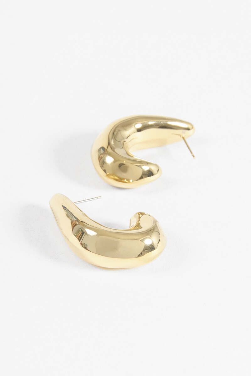 Aros acero gota dorado