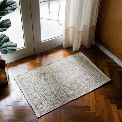 Alfombra algodón tejida 50x80cm Crema