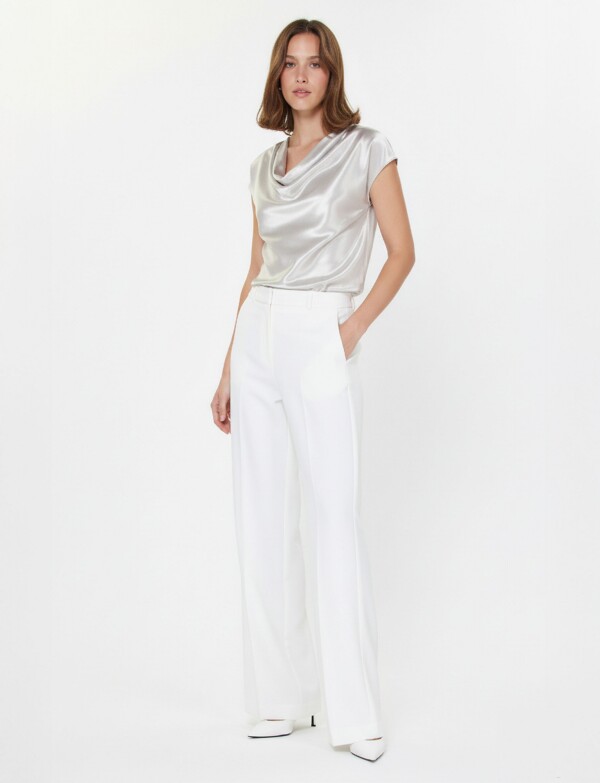 Blusa Saten PLATEADO