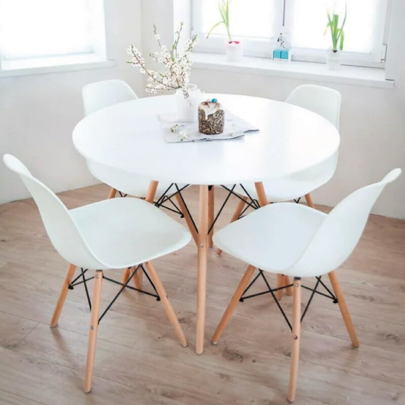 MESA EAMES DKR D110x73CM MDF Y MADERA BLANCO MESA EAMES DKR D110x73CM MDF Y MADERA BLANCO