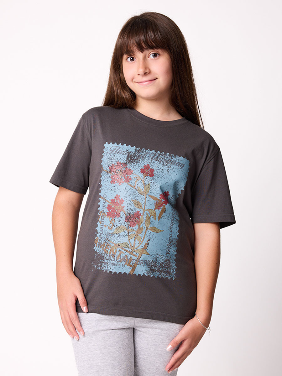 T-SHIRT FLOX TEEN DIXIE - Gris Oscuro 