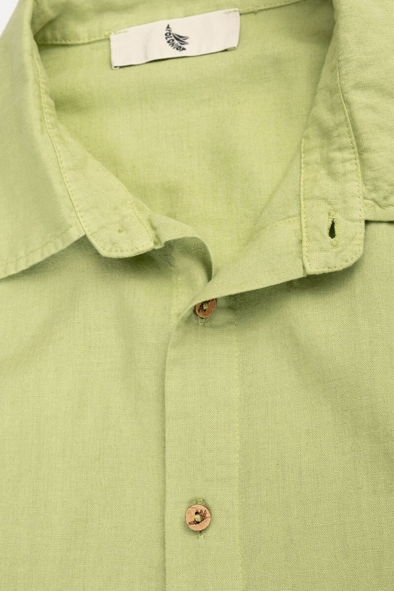 LONG SLEEVE LINEN SHIRT Avocado