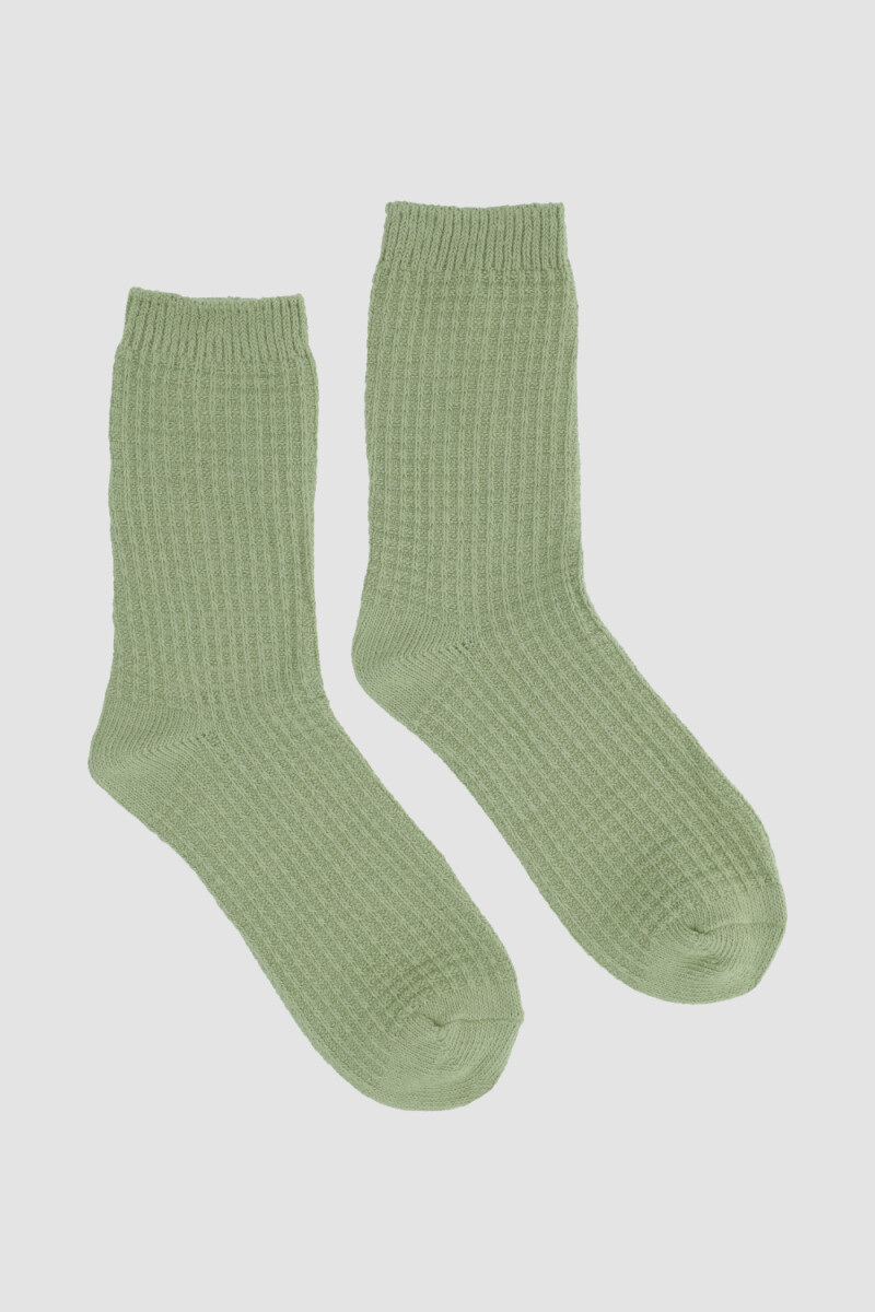 Medias waffle - Verde malva 